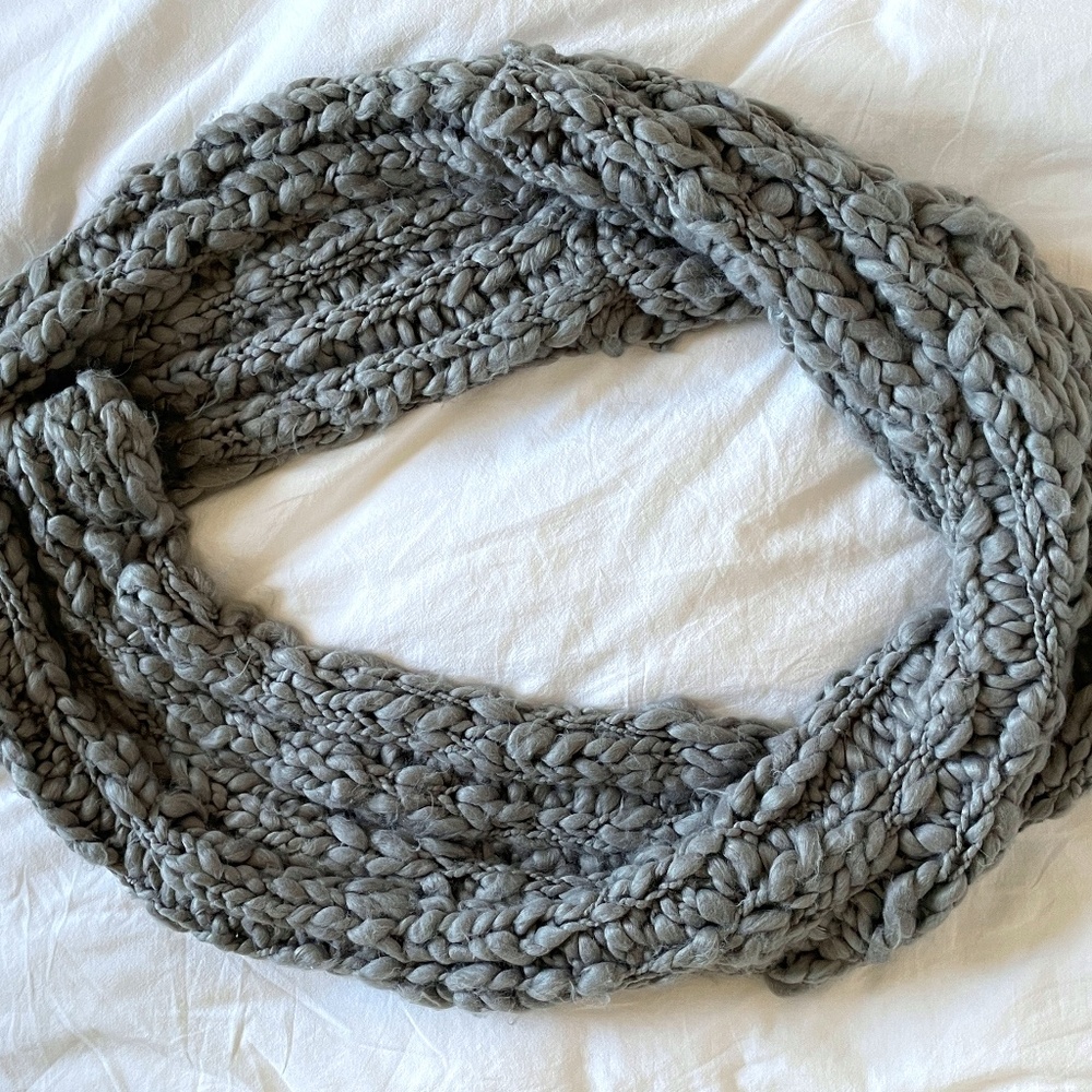 Free People Chunky Knit Dreamland Infinity Scarf in Grey